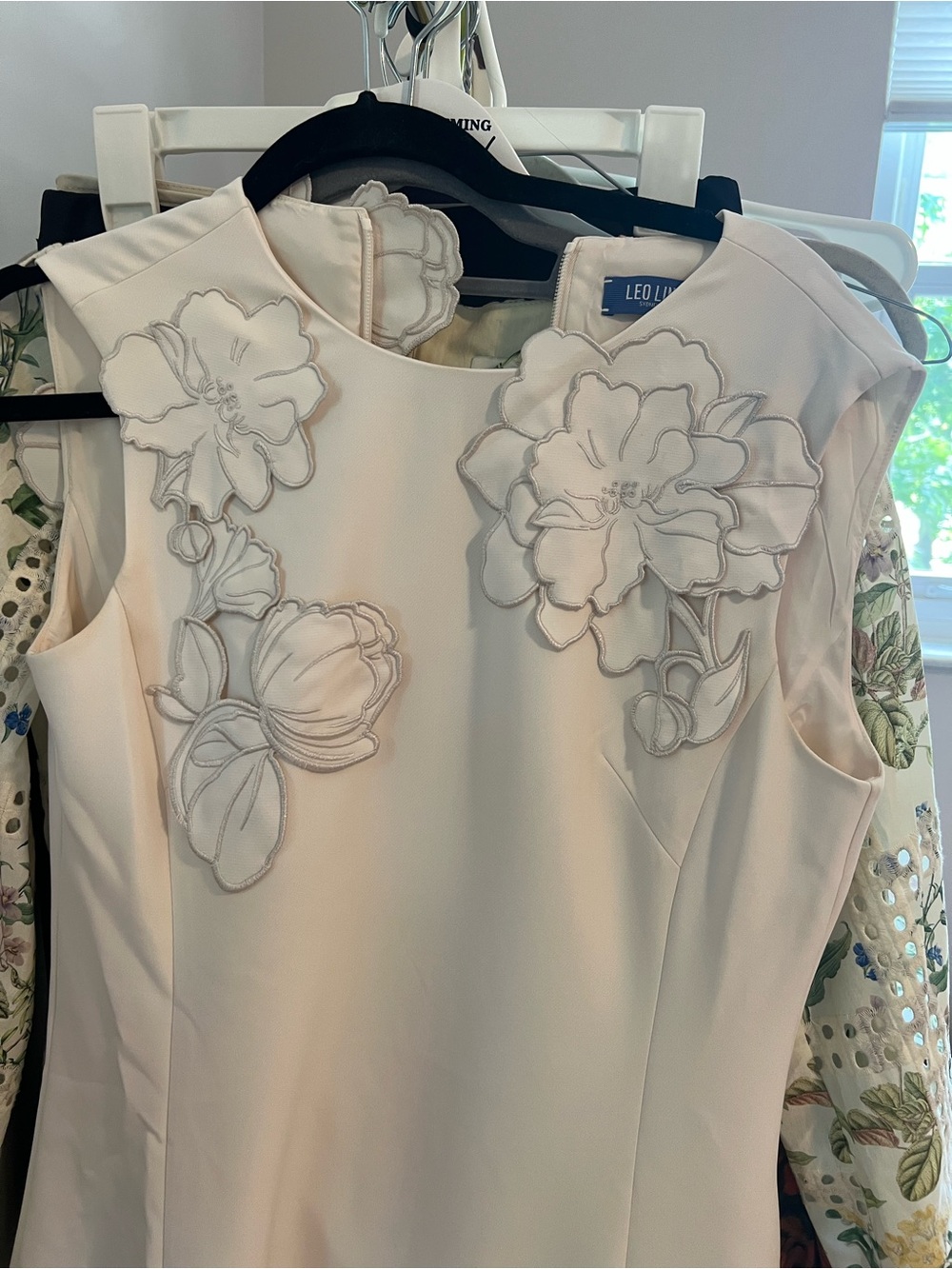 Cleo Appliqué Sleeveless Midi Dress - Vanilla - Picture 8 of 11